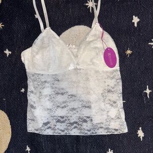 Lace Trim White Camisole